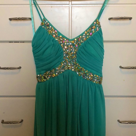High low turquoise dress - Picture 2 of 2